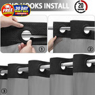 No Hook Shower Curtain With Snap In Liner Set Less Time Black Waffle Shower Curt