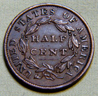 1833 Classic Head United States Half Cent - Us 1 2 Cent Ef - Lot 1087