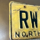 1966 North Carolina License Plate Rw-248 Yellow Black North Carolina Tag