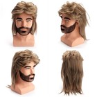 Mullet Wig adult Funny Wigs For Men pop Rock Wig joe Dirt Wig For 70s 80s Wig