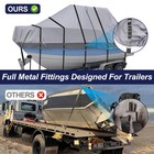 Heavy Duty Waterproof T-top Boat Cover - Fits Boats Up To 116   Gray
