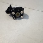 Black Ceramic Cow Creamer Pitcher With White Floral Design  Cow Shaped
