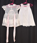 Vintage Nannette Sheer Organza Dress With Slip Pink White Lace Trimmed Toddler