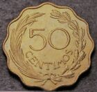 Paraguay 50 Centimos  1953 Unc only Year lion With Liberty Cap scalloped fr ship