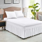 Freshculture Elastic Wrap Around Bed Skirt - Easy Fit With 15-inch Tailored D   