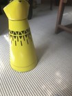 Vintage Yellow Deco Big French Enamelware Pitcher