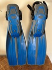 Cressi Scuba Diving Snorkeling Fins Pro Light Blue Black Adjustable Size Sm-med