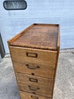 Antique Vintage Oak Wooden 4-drawer Filing Cabinet File Storage