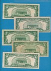 5- 5 00 1928  Mixed Red Seal  Legal Tenders  Average Circulated  Dealers Lot