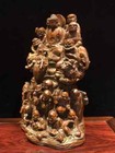 Vintage Antique Wooden Buddha Statue Wood Carved Arhat 18 Buddhist Saints Decor