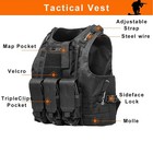 Azb Tactical Vest Adjustable Airsoft Paintball Vest With Removable Pouch