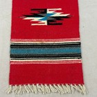 Vintage Chimayo Handmade Woven Wool Rug Indigenous Spanish Textile 19 X 10