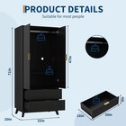 Fluted Wardrobe Closet Armoire With Doors And Drawers  Wardrobe Cabinet