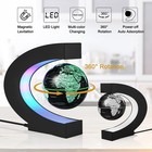 Magnetic Levitation Floating World Map Globe Multi-color Changing Rotating Le   