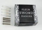 Sword Hanger Set Fleur De Lis Pewter Wall Mount Hooks Holder
