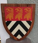 Vintage Family Crest   Coat Of Arms Wooden Large Stately Wall Plaque 12 X 15 