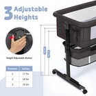 3-in-1 Baby Bassinet 3 Height Adjustable portable Bedside Sleeper With Mesh Side