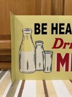 Be Healthy Drink Milk Flange Sign Farm Cow Double Sided Vintage Style Wall Decor