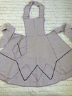 Vtg Handmade Apron Purple Full Bib Geometric Zigzag Ticing Cottagecore