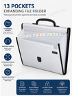 13 Pocket Expanding File Folder Organizer Portable Accordion Document Storage
