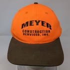 Meyer Construction Services Inc  Snapback Hat Orange One Size Embroidered Vintag