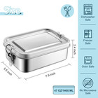 Stainless Steel Bento Box 47oz 1400ml Large Metal Lunch Container