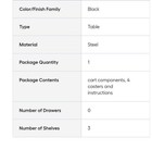 Luxor Adjustable Height Large Steel A v Cart Black