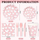 168 Pcs Halloween Ghost Paper Tableware Set Pink Cute Ghost Boo Disposable Plate