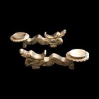 Set Of 2metal Dragon Chopstick Holder Chinese Vintage Heavy Utensil Rest     