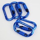 5pcs Rock Climbing Tree Caving Aluminum Carabiner Clip Hook Locking Equip 25kn