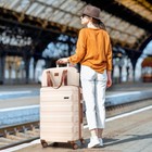 Hoteel Luggage Set 3 Piece Abs Hard Shell Travel Suitcase Dual-spinner Wheels