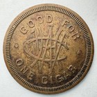 Antique U s  Maverick Trade Token Good For One Cigar Large Monogram Wahc