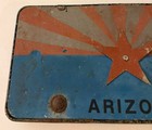 Vintage Arizona State Flag Booster License Plate Heavy