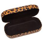 Calabria Large Leopard Animal Print Hard Clamshell Eyeglass sunglass Case Brown