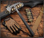Rmj Tactical Shrike Limited Ed  Tomahawk Tungsten S7 Steel Black Rubber W sheath