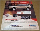2002 Suzuki Xl-7 Suv Print Ad 2001 Automobile Car Advertisement Vintage Xl7
