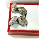 Pair Of Gorgeous Antique Edwardian Platinum Cufflinks G2u