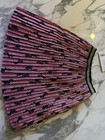 Gucci Bow Pleated Silk Metallic Skirt Silk Lurex Pink black Shimmer Girls Size 8