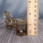 Vintage Dollhouse Furniture Metal Birdcage Rocking Chair Lot Of 3 Pieces