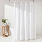 Threshold Medallion Matelasse Cotton Jacquard Shower Curtain 72 x72   White