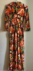 1970 s Bazaar Retro Floral Print Maxi Dress Vtg Sz 12 - Vintage New W  Tags