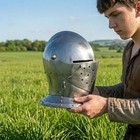  Medieval Knight Helmet Replica  Gothic Bascinet Armor Helmet  Handmade Steel Cr