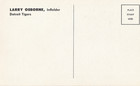 Detroit Tigers Ford Motors Autographed Postcard Larry Osbotne Ex