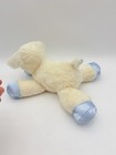 Aurora Baby Lamb Plush Blue Satin Embroidered Eyes Floppy Soft Cream Doll 12   