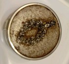 Art Deco Jar Ribbed Glass Vanity Powder Trinket Holder Floral Metal Lid Vintage