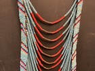 Antique Native American 16 Strand Beaded Breast Plate Style Necklace Rare