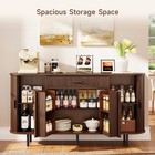 63 Inch Fluted Sideboard Buffet Cabinet Curved Mid Century Credenza With Drawer