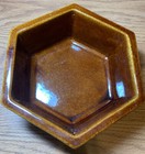 Vintage Haeger Pottery 4003 Ceramic Brown green Hexagon Planter Pot 8   x 3 5   