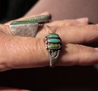 Vintage 2 Navajo Sterling Silver Rings Lot Turquoise Old Estate 1 Victorian