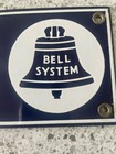 Vintage 1950s-60s Bell System Telephone Porcelain Telephone Booth Sign  